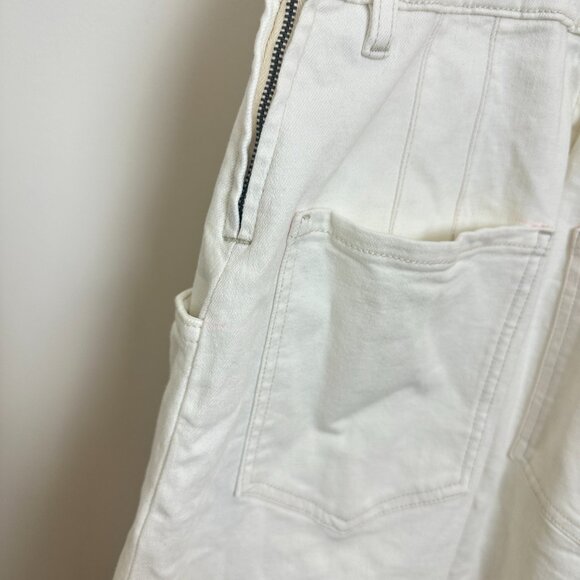 FREE PEOPLE Je Suis Pret Barrel Jumpsuit in Stone White Size Small - Picture 10 of 15